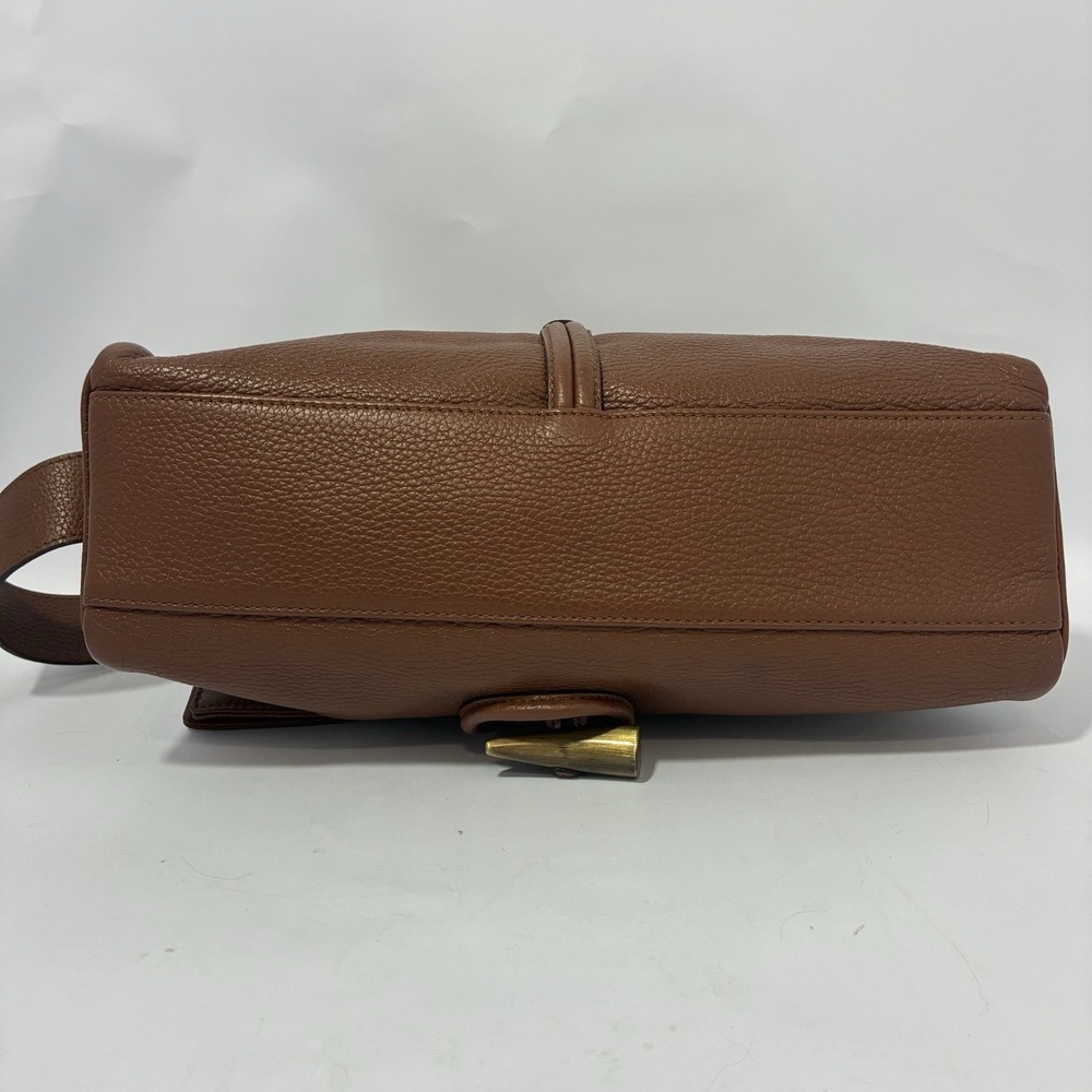 Burberry Leather Haymarket Check Horn Toggle Shoulder Bag Purse Brown Colorway - Picture 6 of 16
